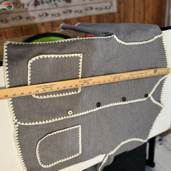 Commense Jacket Womens XXL Contrast Trim Grey Pockets Casual Elegant Long Sleeve - Picture 5 of 7